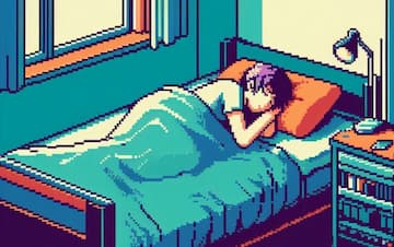 就寝する人の画像
