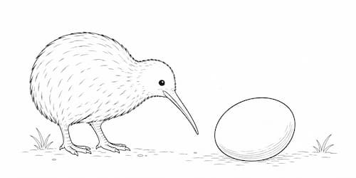キーウィと大きな卵