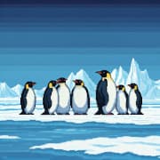 コウテイペンギンのイラスト画像