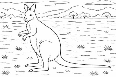 ワラビーのイラスト画像