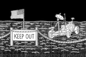 月面の立ち入り禁止のイラスト画像