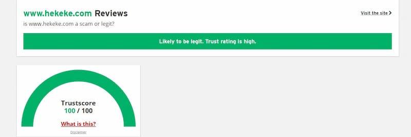 ScamAdviserの判定画像