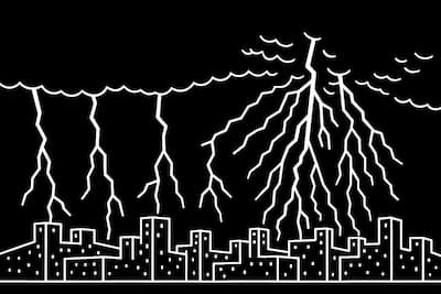 落雷のイラスト画像