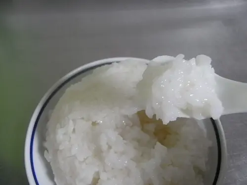 皿に盛ったアルファ米保存食の画像