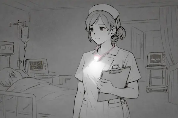夜勤勤務の看護師さん