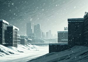 大雪の都市のイメージ画像