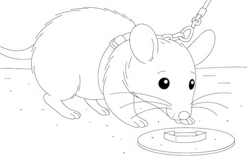 地雷を感知するアフリカオニネズミのイラスト画像