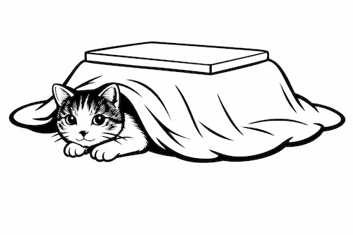 コタツに入っている猫