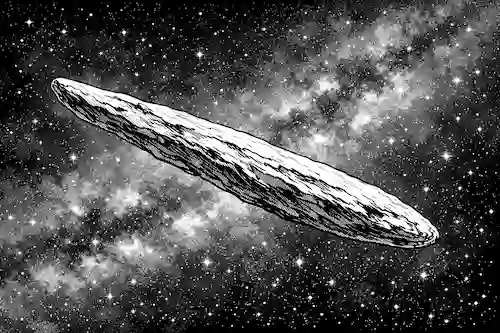 宇宙空間を飛行するオウムアムア
