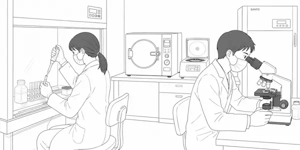 研究室で作業する研究員