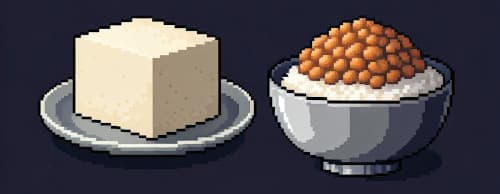 豆腐と納豆のイラスト画像