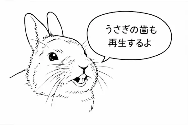 「うさぎの歯も再生するよ」と話すウサギ