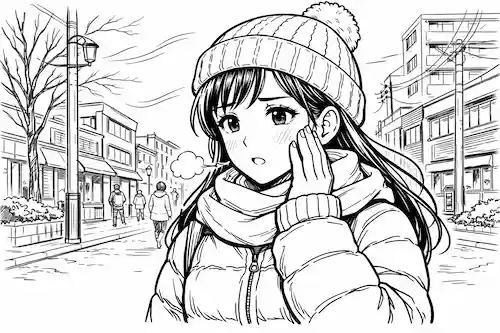 冬場の乾燥を気にする女性