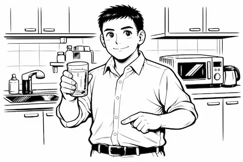 コップを持っている男性